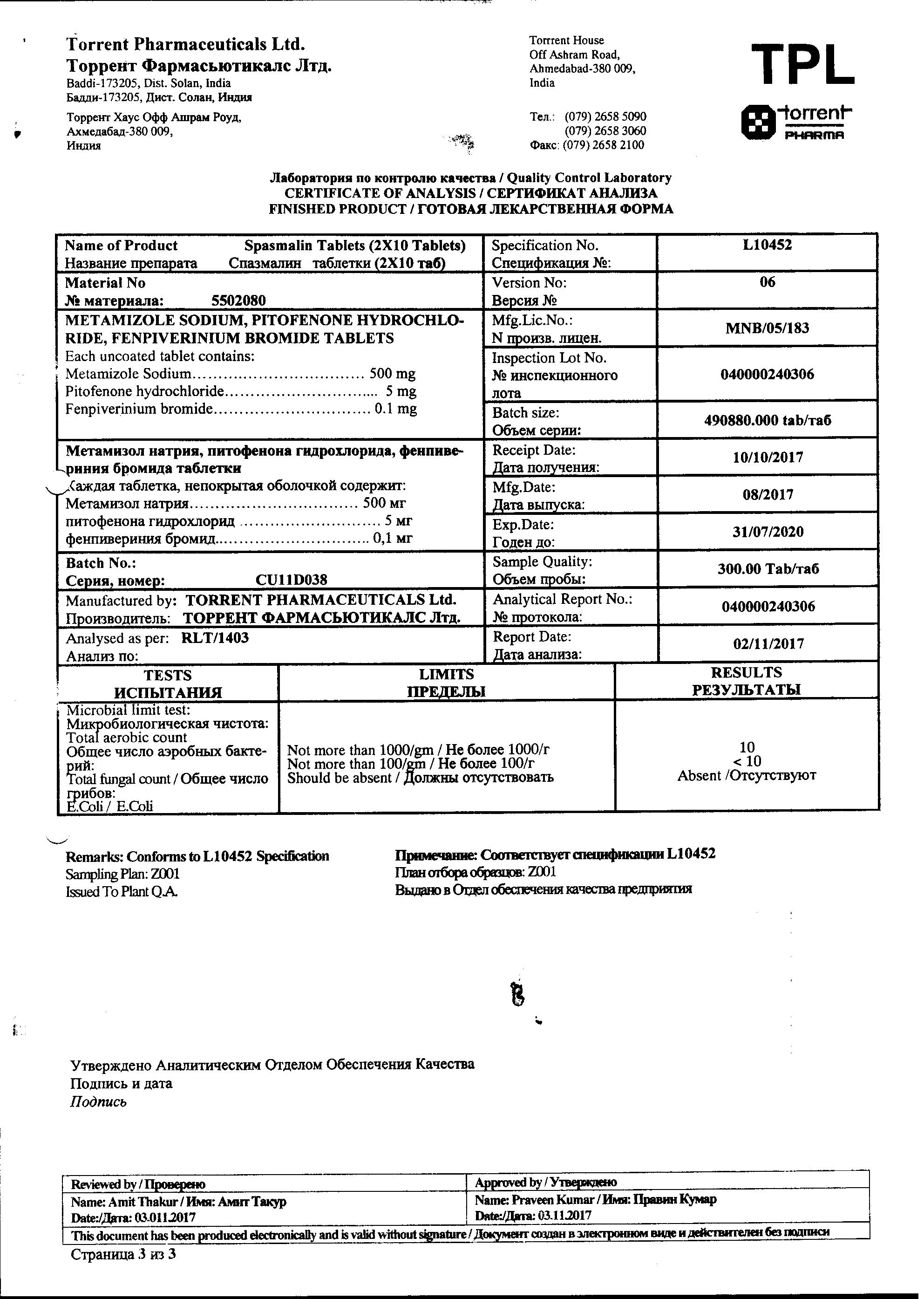 Спазмалин 20 шт. таблетки torrent pharmaceuticals ltd купить по цене от 181  руб в Москве, заказать с доставкой, инструкция по применению, аналоги,  отзывы