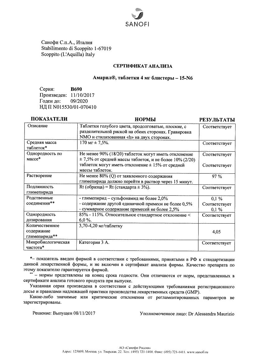 Амарил 4мг 90 шт. таблетки купить по цене от 4474 руб в Самаре, заказать с  доставкой, инструкция по применению, аналоги, отзывы