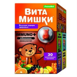 Витамины для детей PharmaMed ВитаМишки Immuno+ 60 жев. пастилок