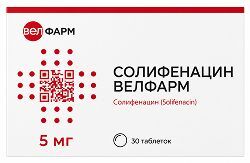 Солифенацин велфарм 5мг 30 шт. таблетки покрытые пленочной оболочкой Солифенацин велфарм 5мг 30 шт. таблетки покрытые пленочной оболочкой