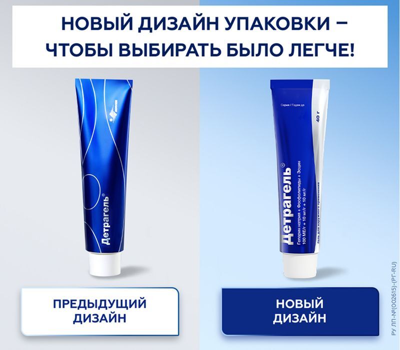 Детрагель 100Ме/г+10мг/г+10мг/г 40г гель для наружного применения, фото №6