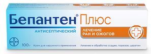 Бепантен Плюс 5%+0,5% 100г крем для наружного применения Бепантен Плюс 5%+0,5% 100г крем для наружного применения