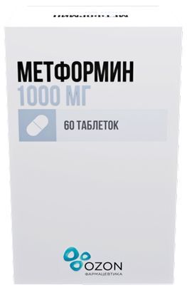 Метформин 1000мг 60 шт. таблетки