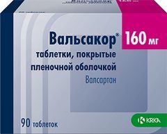 Вальсакор 160мг 90 шт. таблетки покрытые пленочной оболочкой Крка-Рус
