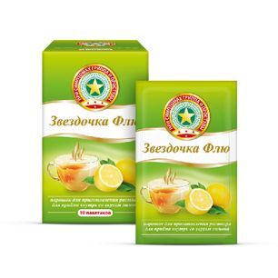 Звездочка Флю 15г 10 шт. порошок для приготовления раствора для приема внутрь Лимон Звездочка Флю 15г 10 шт. порошок для приготовления раствора для приема внутрь Лимон