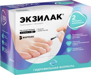 Экзилак 4%+3% 10г лак для ногтей лекарственный Экзилак 4%+3% 10г лак для ногтей лекарственный