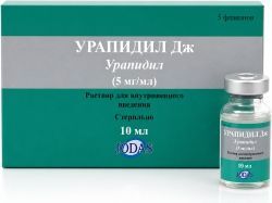 Урапидил Дж 5мг/мл 5мл 5 шт. раствор для внутривенного введения Урапидил Дж 5мг/мл 5мл 5 шт. раствор для внутривенного введения