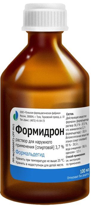 Формидрон 3,7% 100мл раствор для наружного применения спиртовой Формидрон 3,7% 100мл раствор для наружного применения спиртовой