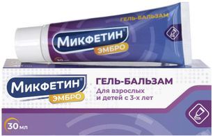 Микфетин Эмбро гель-бальзам п/простуде и кашле 30мл Микфетин Эмбро гель-бальзам п/простуде и кашле 30мл