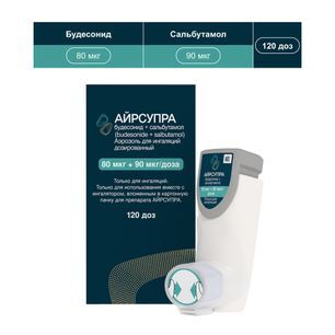 Айрсупра 80мкг+90мкг/доза 120доз аэрозоль для ингаляций дозированный Айрсупра 80мкг+90мкг/доза 120доз аэрозоль для ингаляций дозированный