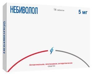 Небиволол 5мг 14 шт. таблетки Изварино Небиволол 5мг 14 шт. таблетки Изварино