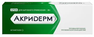 Акридерм 0,05% 30г крем для наружного применения Акрихин Акридерм 0,05% 30г крем для наружного применения Акрихин