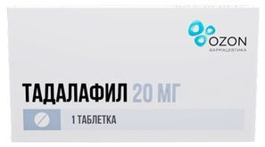 Тадалафил 20мг 1 шт. таблетки покрытые пленочной оболочкой Тадалафил 20мг 1 шт. таблетки покрытые пленочной оболочкой