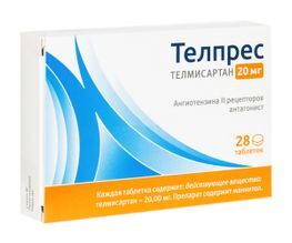 Телпрес 20мг 28 шт. таблетки Телпрес 20мг 28 шт. таблетки