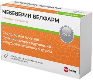 Мебеверин 200мг 30 шт. капсулы с пролонгированным высвобождением Мебеверин 200мг 30 шт. капсулы с пролонгированным высвобождением