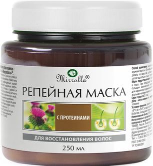 Мирролла маска репейная с протеинами для восстановления волос 250мл Мирролла