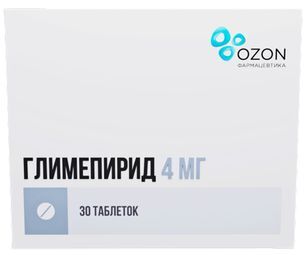 Глимепирид 4мг 30 шт. таблетки Глимепирид 4мг 30 шт. таблетки