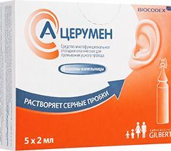 А-Церумен средство для промывания ушного прохода 2мл 5 шт. флакон -капельница А-Церумен средство для промывания ушного прохода 2мл 5 шт. флакон -капельница