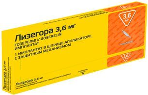 Лизегора 3,6мг 1 шт. капсулы для подкожного введения пролонгированного действия шприц-аппликатор Лизегора 3,6мг 1 шт. капсулы для подкожного введения пролонгированного действия шприц-аппликатор
