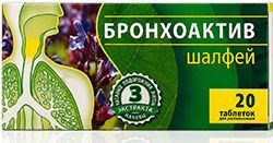 Шалфей бронхоактив таблетки для рассасывания 20 шт. Шалфей бронхоактив таблетки для рассасывания 20 шт.