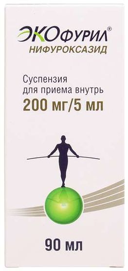 Экофурил 200мг/5мл 90мл суспензия для приема внутрь Экофурил 200мг/5мл 90мл суспензия для приема внутрь