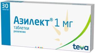Азилект 1мг 30 шт. таблетки Азилект 1мг 30 шт. таблетки