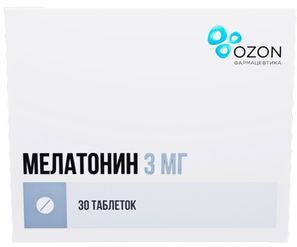Мелатонин 3мг 30 шт. таблетки покрытые пленочной оболочкой Мелатонин 3мг 30 шт. таблетки покрытые пленочной оболочкой