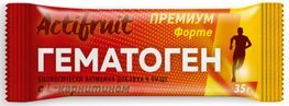 Актифрут Гематоген Форте Премиум с L-карнитином 35г Актифрут Гематоген Форте Премиум с L-карнитином 35г