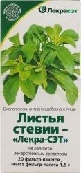 Стевия Листья 1,5г 20 шт. фильтр-пакет Лекра-Сэт Стевия Листья 1,5г 20 шт. фильтр-пакет Лекра-Сэт