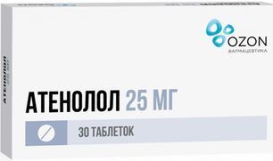 Атенолол 25мг 30 шт. таблетки Озон Атенолол 25мг 30 шт. таблетки Озон