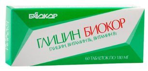 Глицин Биокор таблетки с витаминами В1 В6 60 шт. Биокор Фирма