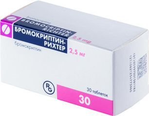 Бромокриптин-рихтер 2,5мг 30 шт. таблетки Бромокриптин-рихтер 2,5мг 30 шт. таблетки
