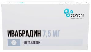 Ивабрадин 7,5мг 56 шт. таблетки покрытые пленочной оболочкой Ивабрадин 7,5мг 56 шт. таблетки покрытые пленочной оболочкой