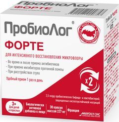 Пробиолог форте капсулы 227мг 30 шт. Пробиолог форте капсулы 227мг 30 шт.