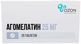 Агомелатин 25мг 28 шт. таблетки покрытые пленочной оболочкой Агомелатин 25мг 28 шт. таблетки покрытые пленочной оболочкой