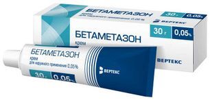 Бетаметазон 0,05% 30г крем для наружного применения Вертекс Бетаметазон 0,05% 30г крем для наружного применения Вертекс