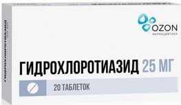 Гидрохлоротиазид 25мг 20 шт. таблетки Озон Гидрохлоротиазид 25мг 20 шт. таблетки Озон