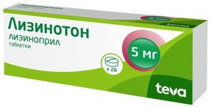 Лизинотон 5мг 28 шт. таблетки Лизинотон 5мг 28 шт. таблетки