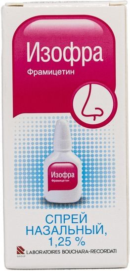 Изофра 1,25% 15мл спрей назальный Изофра 1,25% 15мл спрей назальный