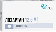 Лозартан 12,5мг 30 шт. таблетки покрытые пленочной оболочкой Озон Лозартан 12,5мг 30 шт. таблетки покрытые пленочной оболочкой Озон