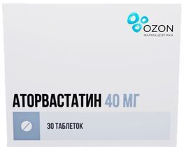 Аторвастатин 40мг 30 шт. таблетки покрытые пленочной оболочкой