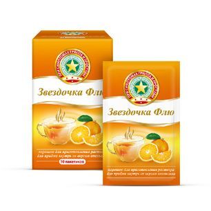 Звездочка Флю 15г 10 шт. порошок для приготовления раствора для приема внутрь Апельсин