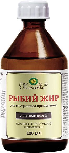 Мирролла Рыбий Жир с витамином Е 100мл Мирролла Мирролла Рыбий Жир с витамином Е 100мл Мирролла
