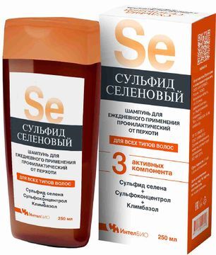Сульфидселеновый шампунь для ежедневного применения от перхоти 250мл Сульфидселеновый шампунь для ежедневного применения от перхоти 250мл
