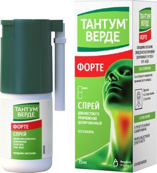 Тантум верде форте 15мл спрей для местного применения Тантум верде форте 15мл спрей для местного применения