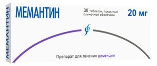 Мемантин 20мг 30 шт. таблетки покрытые пленочной оболочкой Изварино