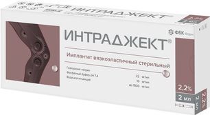 Интраджект средство для замещения синовиальной жидкости 2,2% 2мл шприц Фбк