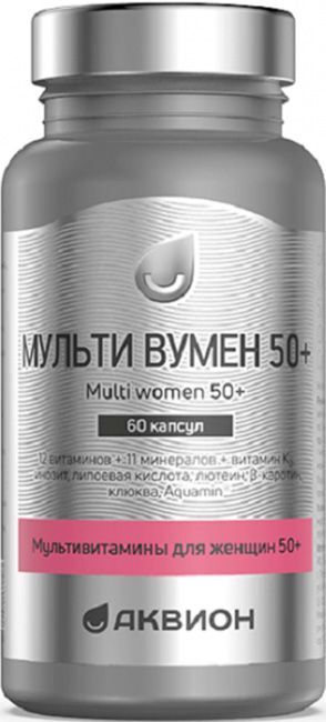 Аквион Мульти Вумен мультивитамины для женщин 50+ капсулы 60 шт. Аквион Мульти Вумен мультивитамины для женщин 50+ капсулы 60 шт.