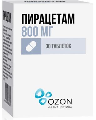 Пирацетам 800мг 30 шт. таблетки покрытые пленочной оболочкой Озон