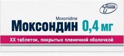 Моксонидин 0,4мг 30 шт. таблетки покрытые пленочной оболочкой Моксонидин 0,4мг 30 шт. таблетки покрытые пленочной оболочкой